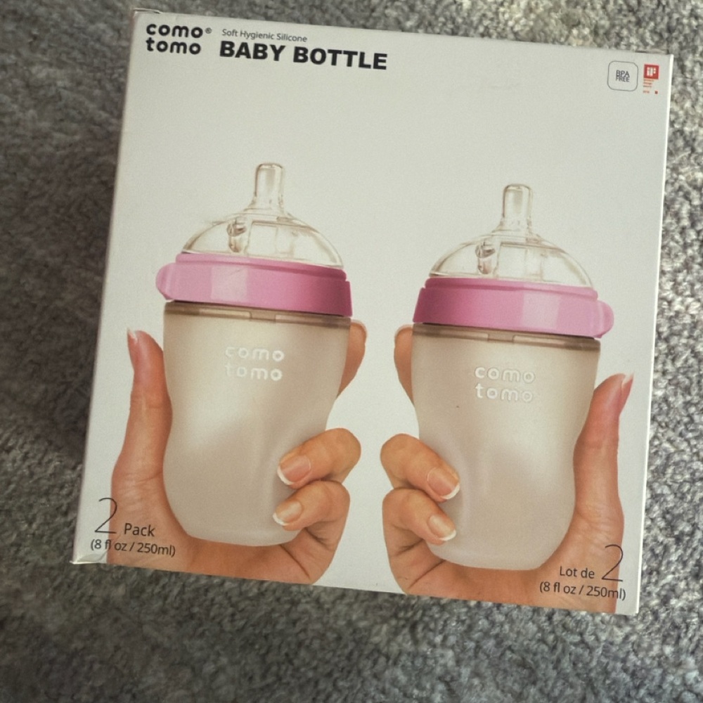 Comotomo Baby Bottle 2-Pack - Pink